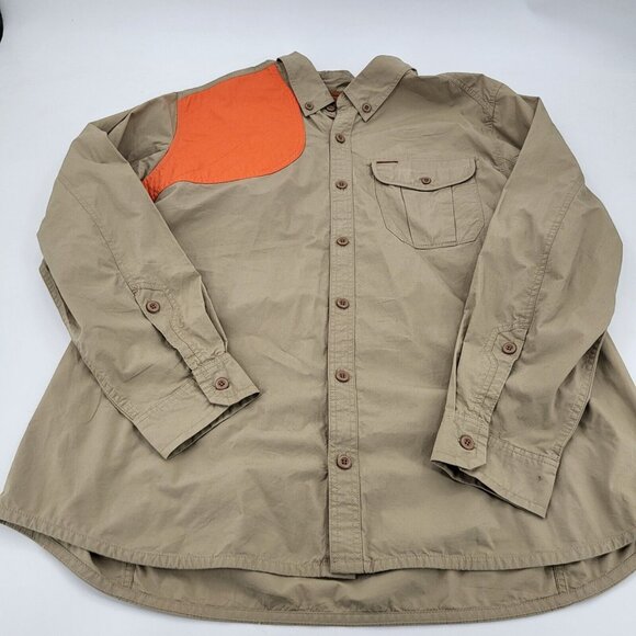 Eddie Bauer Sport Shop Hunting Shirt Mens XXL Shoulder Patches Shirt Brown - Picture 3 of 8